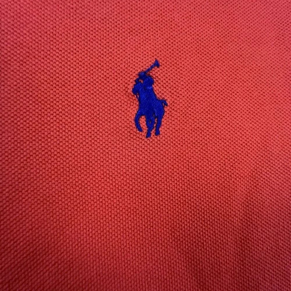 Polo Ralph Lauren Shirt Size Large‎ Orange Short Sleeve Collared Cotton Pullover